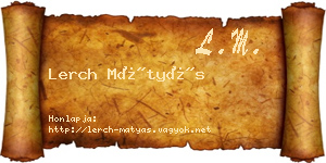 Lerch Mátyás névjegykártya