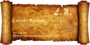 Lerch Mátyás névjegykártya